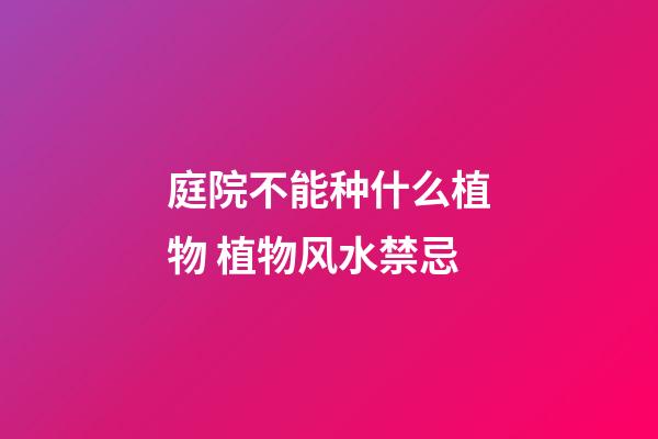 庭院不能种什么植物 植物风水禁忌